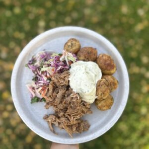 KD:n pulled pork menu
