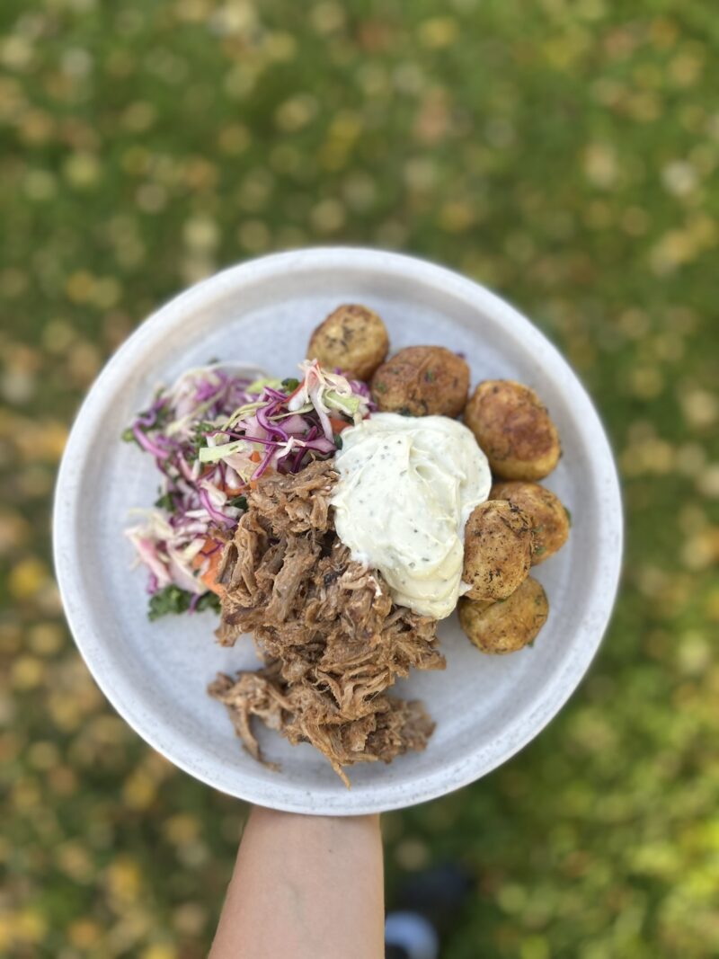 KD:n pulled pork menu